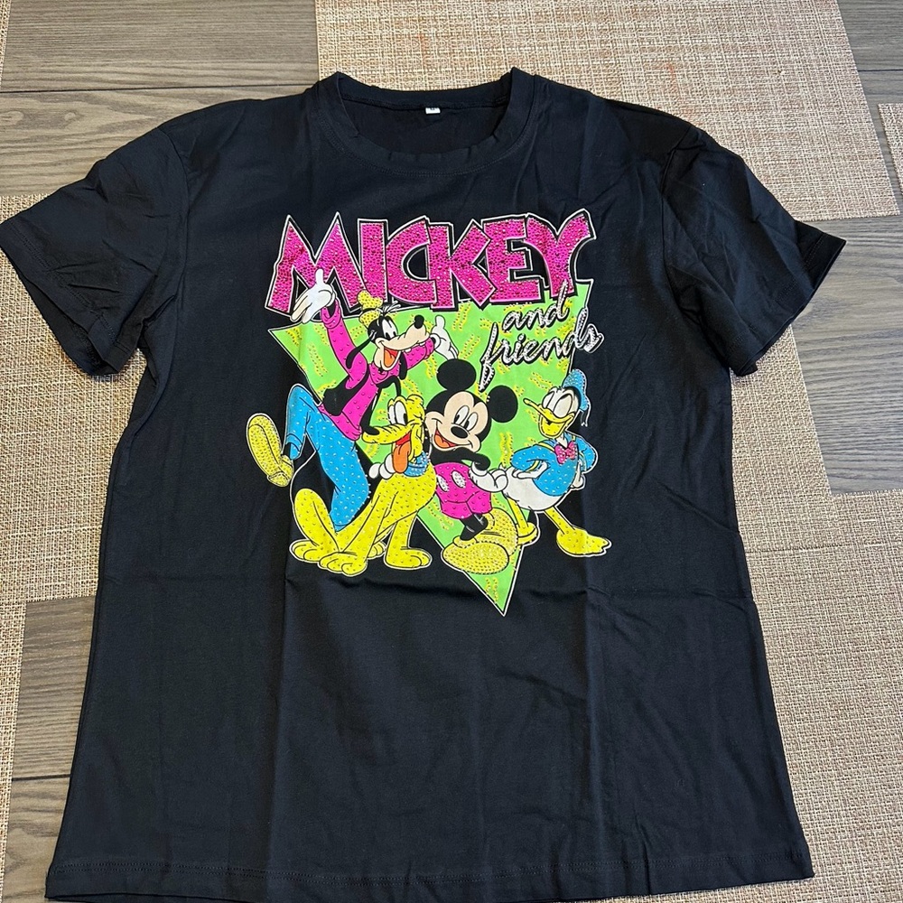 Mickey and Friends Black womens T-Shirt
